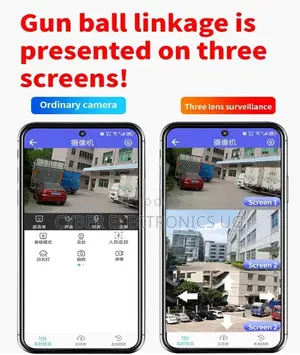 Wifi Camera Outdoor Security CCTV Triple Lens Triple Screen Ai Track