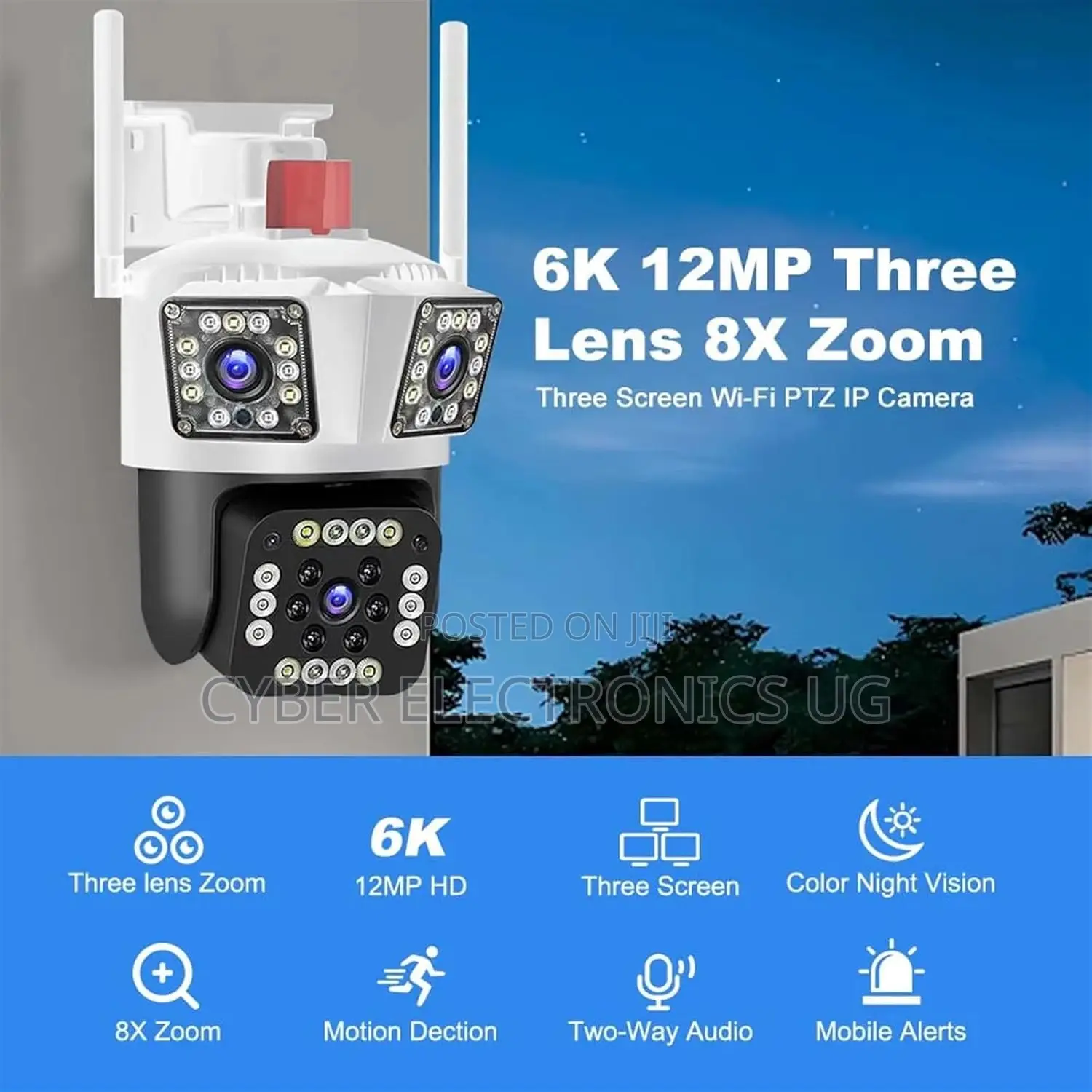 Home Security Cameras Wifi Camera Three Lens Auto Tracking Ip Camera