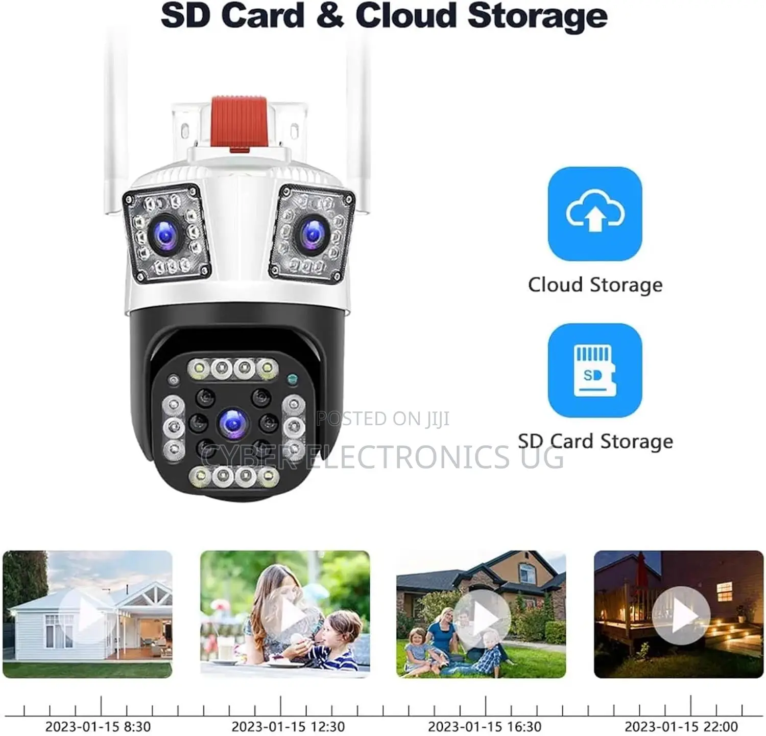 Home Security Cameras Wifi Camera Three Lens Auto Tracking Ip Camera