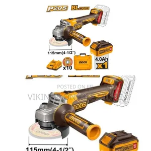 Ingco Lithium-Ion Angle Grinder 20v Battery and Charger Include-Orange