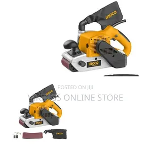 Ingco Belt Sander, 1200w Quick Release Belt Change System - Yellow