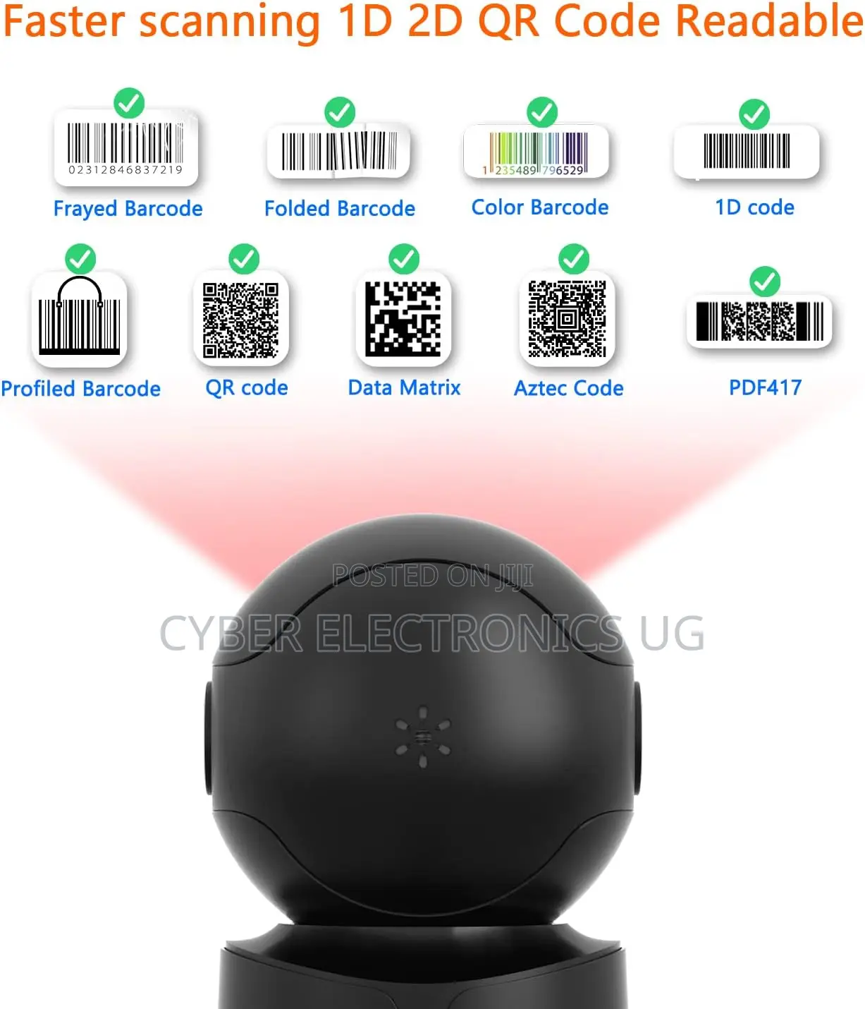 Automatic Desktop Barcode Scanner Handfree Usb Wired Qr Barcode Reader