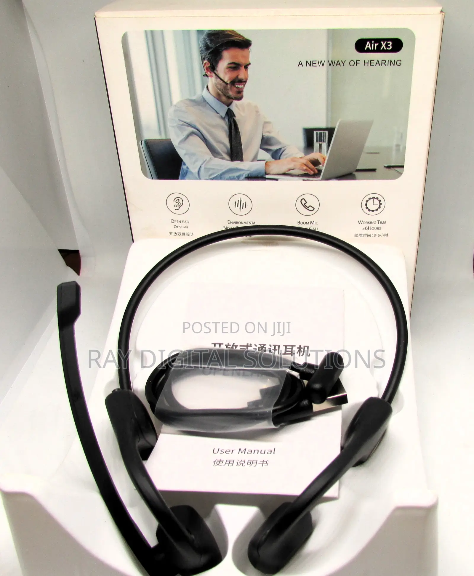 Open-Ear Air X3 Communication Noise Cancellation Wireless Headsets