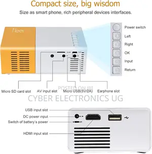 Mini Projector, Meer Portable Pico Full Color Led LCD Video Projector