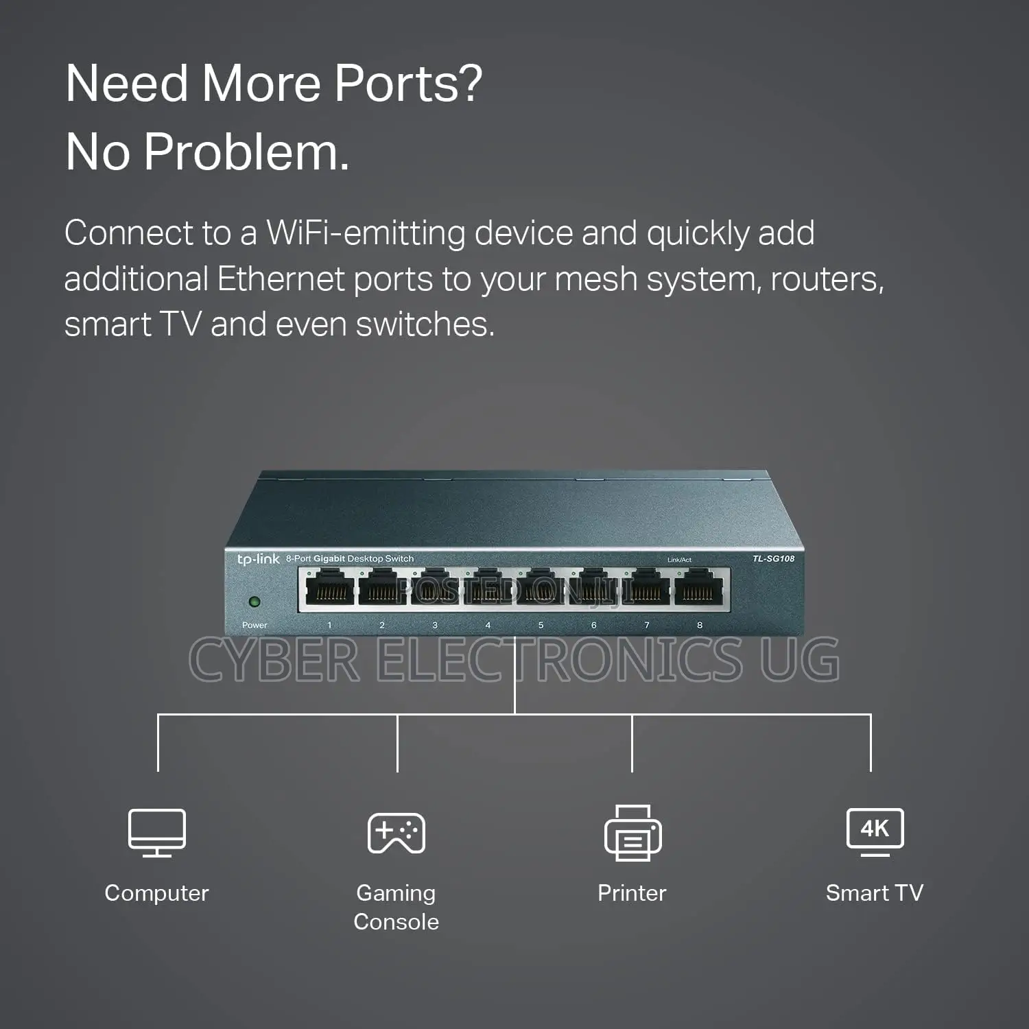 Tp-Link 8 Port Gigabit Ethernet Network Switch - Ethernet Splitter