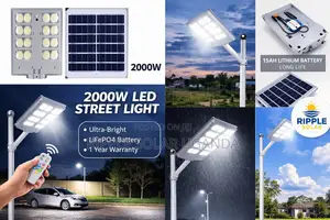2000w Solar Street Light Waterproof With Lithium Battery Kampala