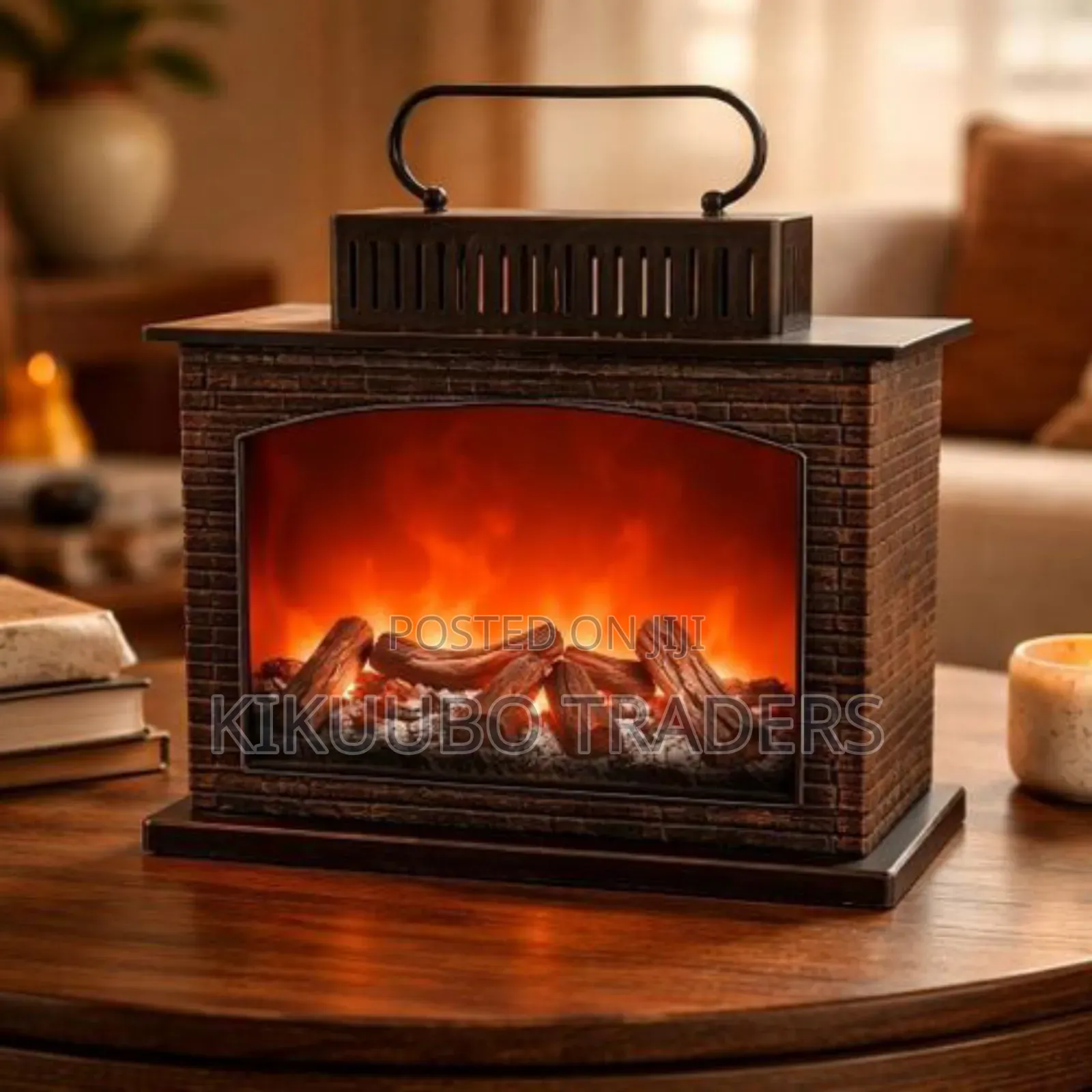 Simulated Led Fireplace Lantern Usb Battery Powered Flameless Light