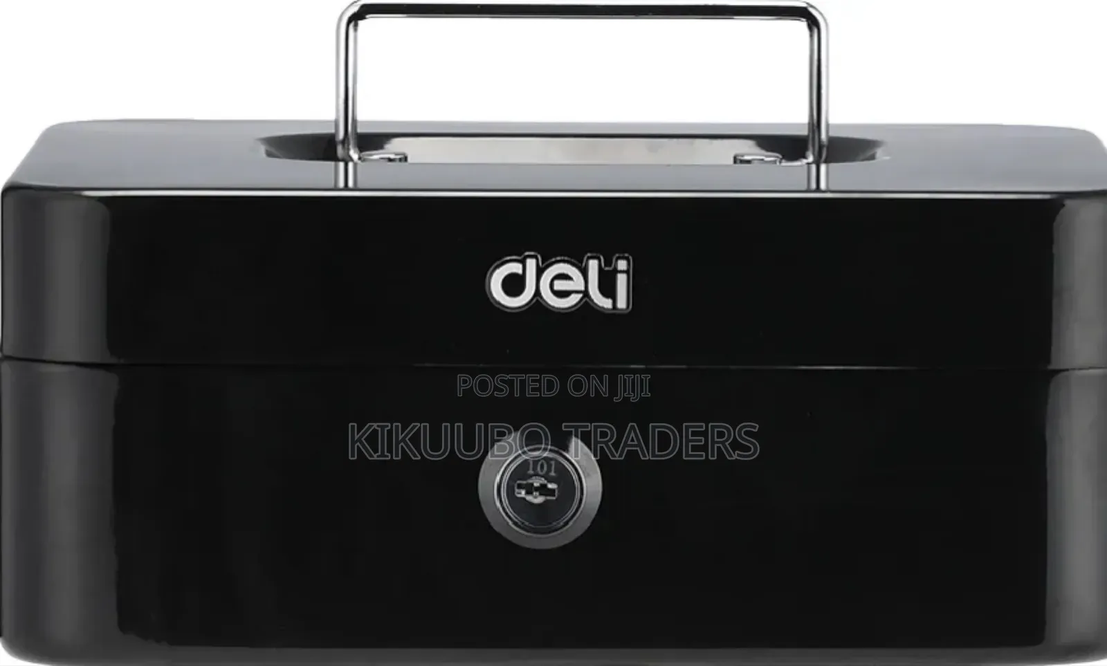 Deli Et500 Cashbox With Key, 90 Mm X 200 Mm X 160 Mm Size, Black