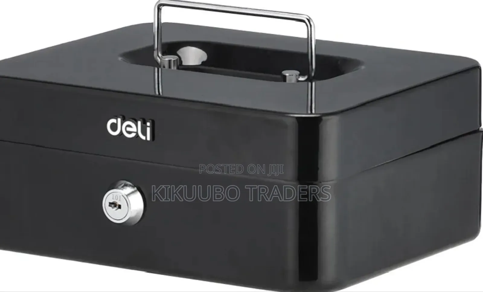 Deli Et500 Cashbox With Key, 90 Mm X 200 Mm X 160 Mm Size, Black