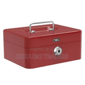 Deli Et500 Cashbox With Key, 90 Mm X 200 Mm X 160 Mm Size, Black