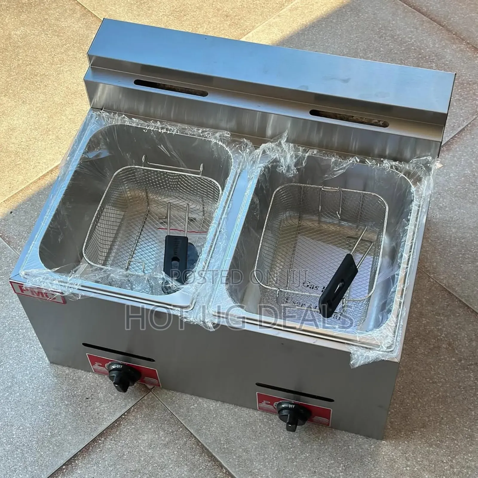 12l Commercial Stainless Steel Double-tank Gas Deep Fryer.