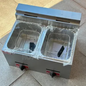 12l Commercial Stainless Steel Double-tank Gas Deep Fryer.