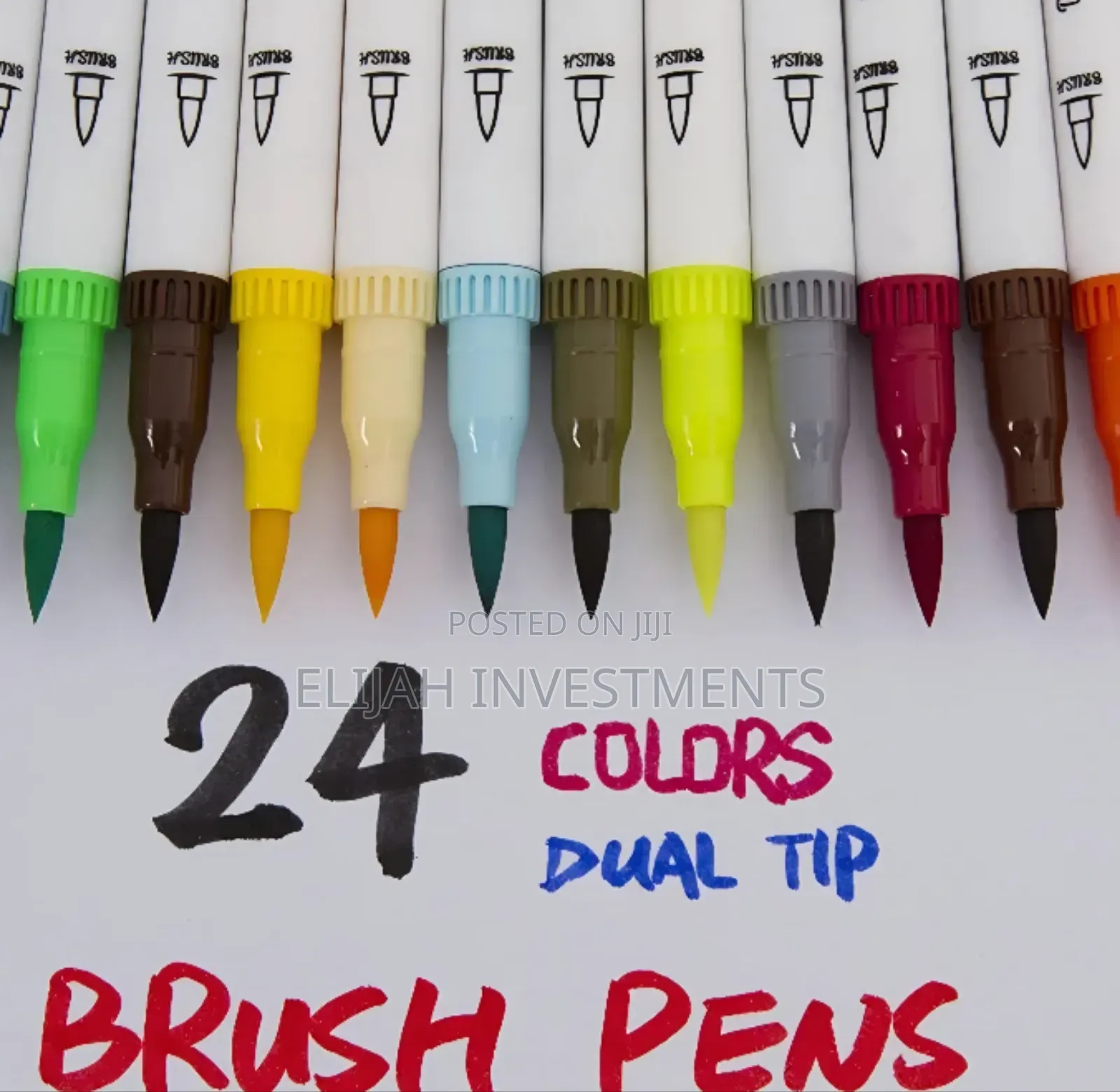 24 Colors Dual Tip Brush Pens