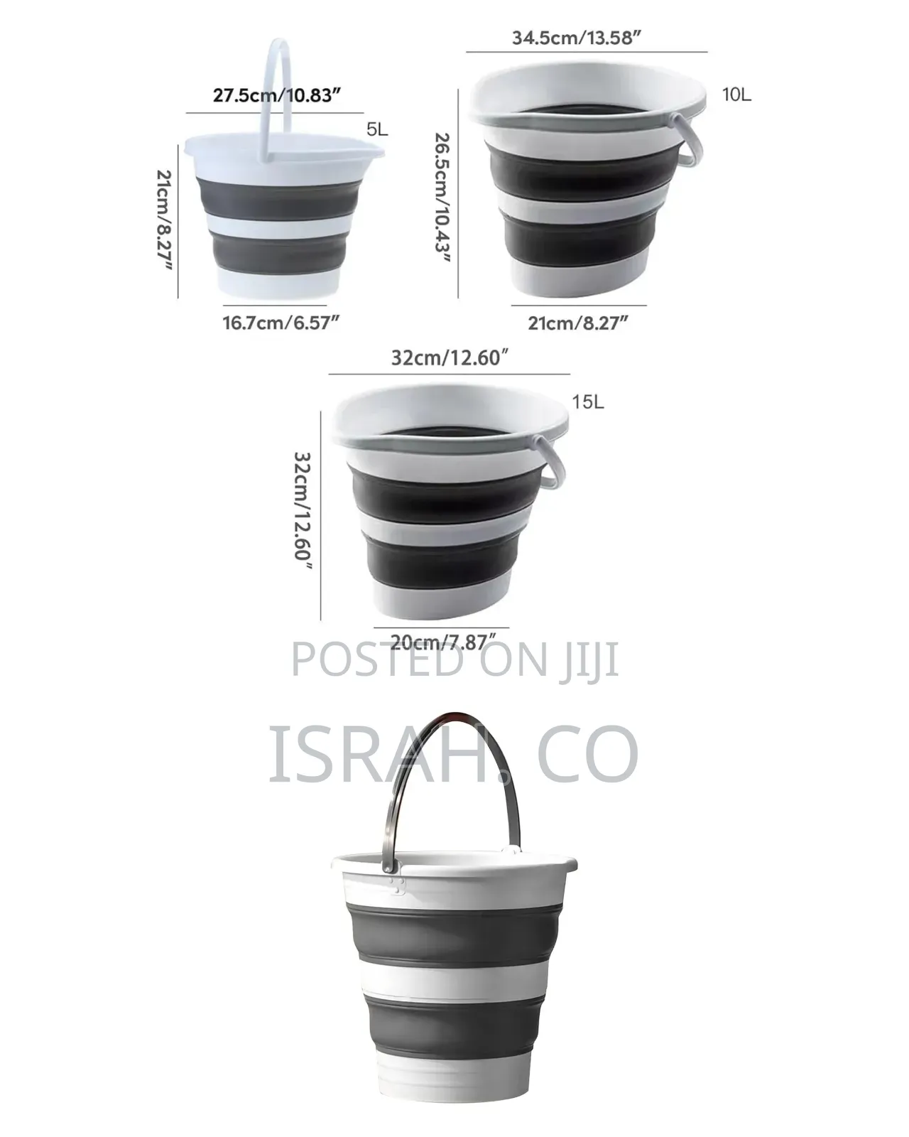 Round Collapsible Water Bucket for House Cleaning, Space Saving,