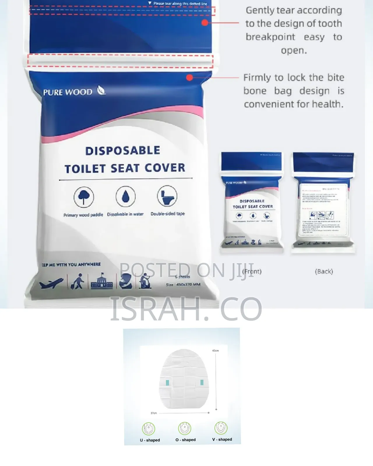 60 Pcs Double Disposable Paper Toilet Seat Covers For Adults