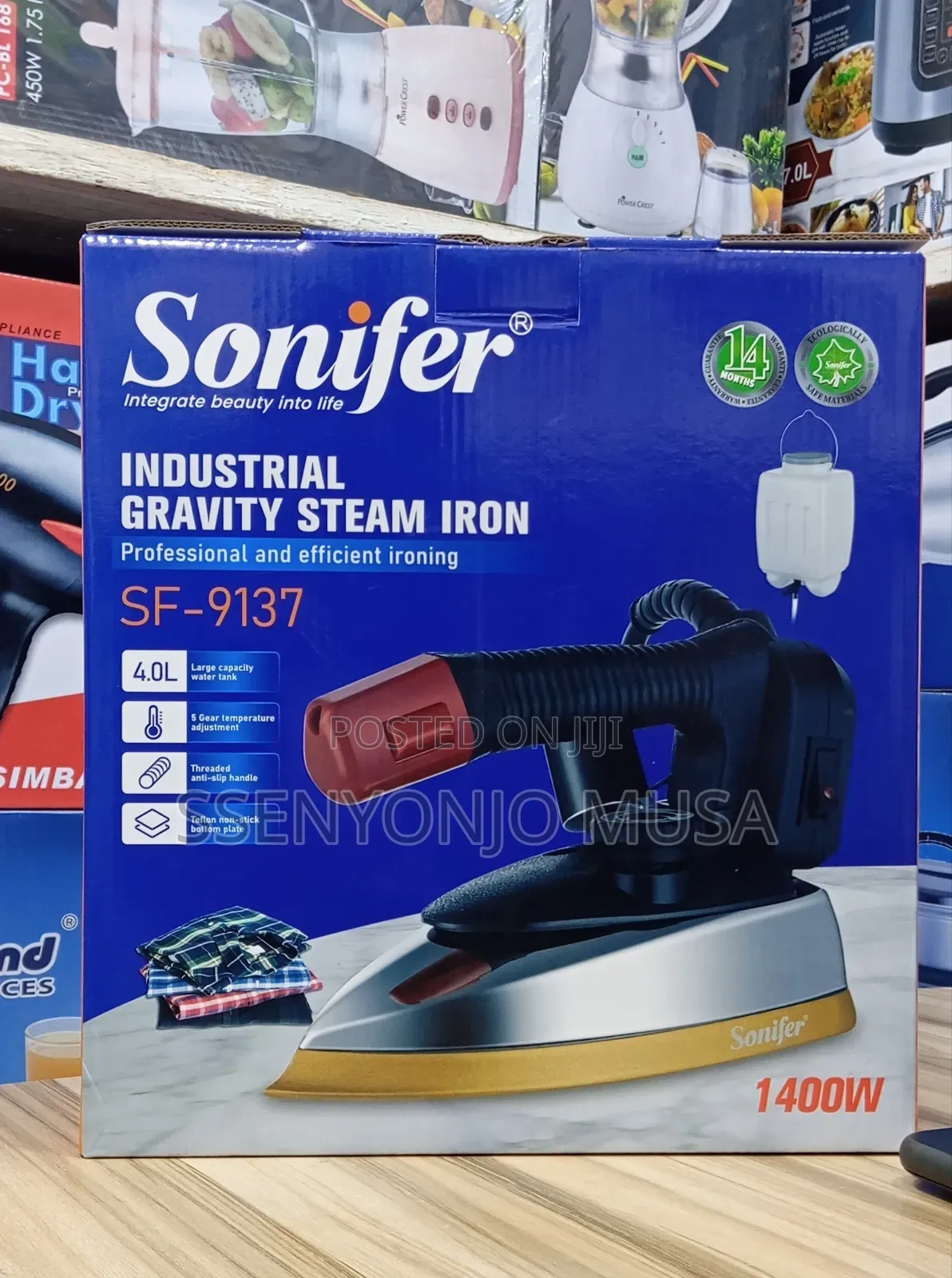 Sonifer 1400w Commercial Hanging Gravity Feed Steam Press Iron With 4l