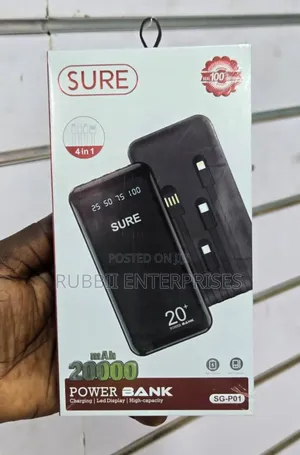 Sure 20,000 Mah Power Bank (Cables)