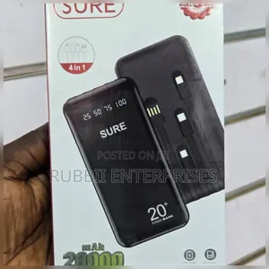 Sure 20,000 Mah Power Bank (Cables)