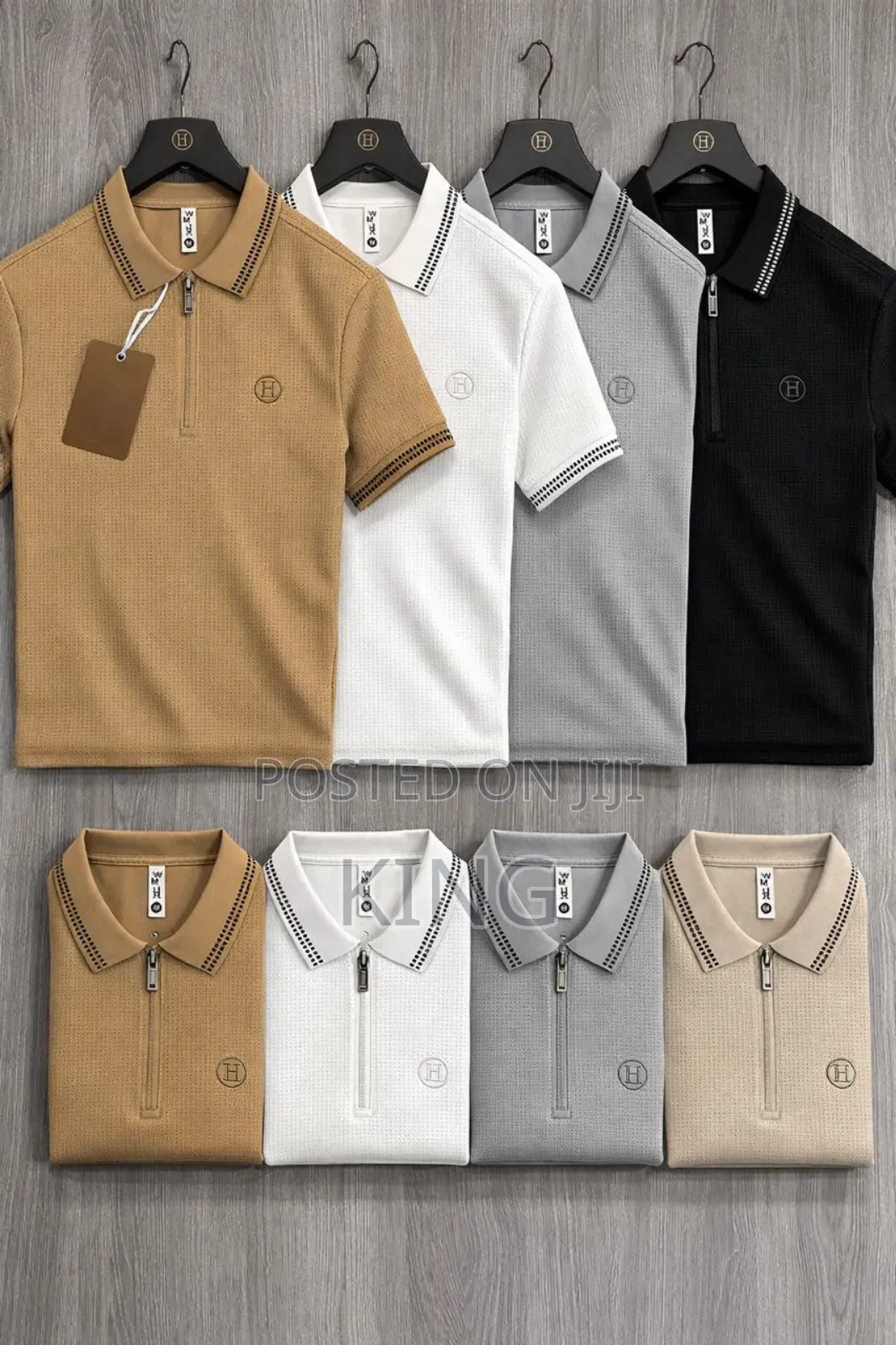 Ribbed Sleeve Polo Shirt