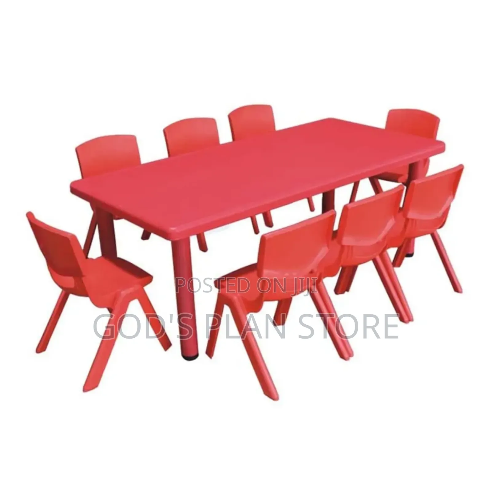 Hdpe Kids Plastic Table and 8 Stackable Matching Chairs