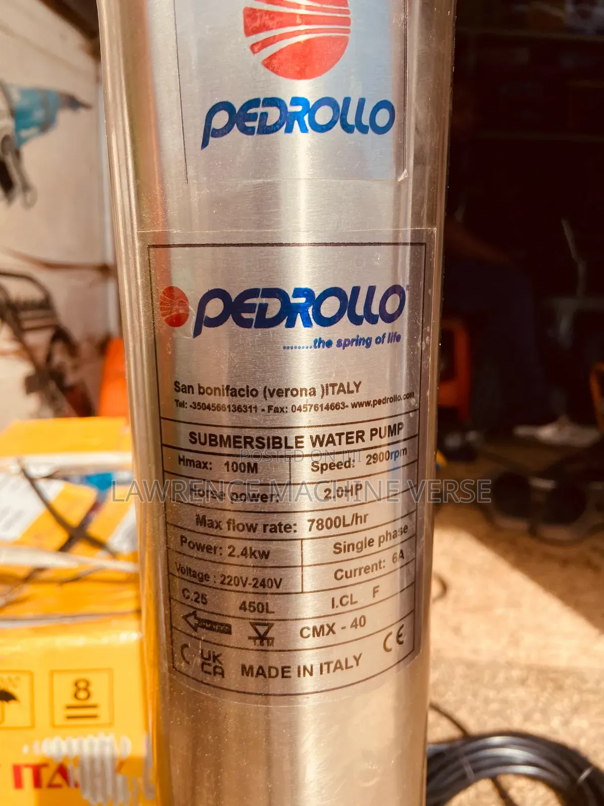 Submersible Water Pump 100m 2hp Pedrolla