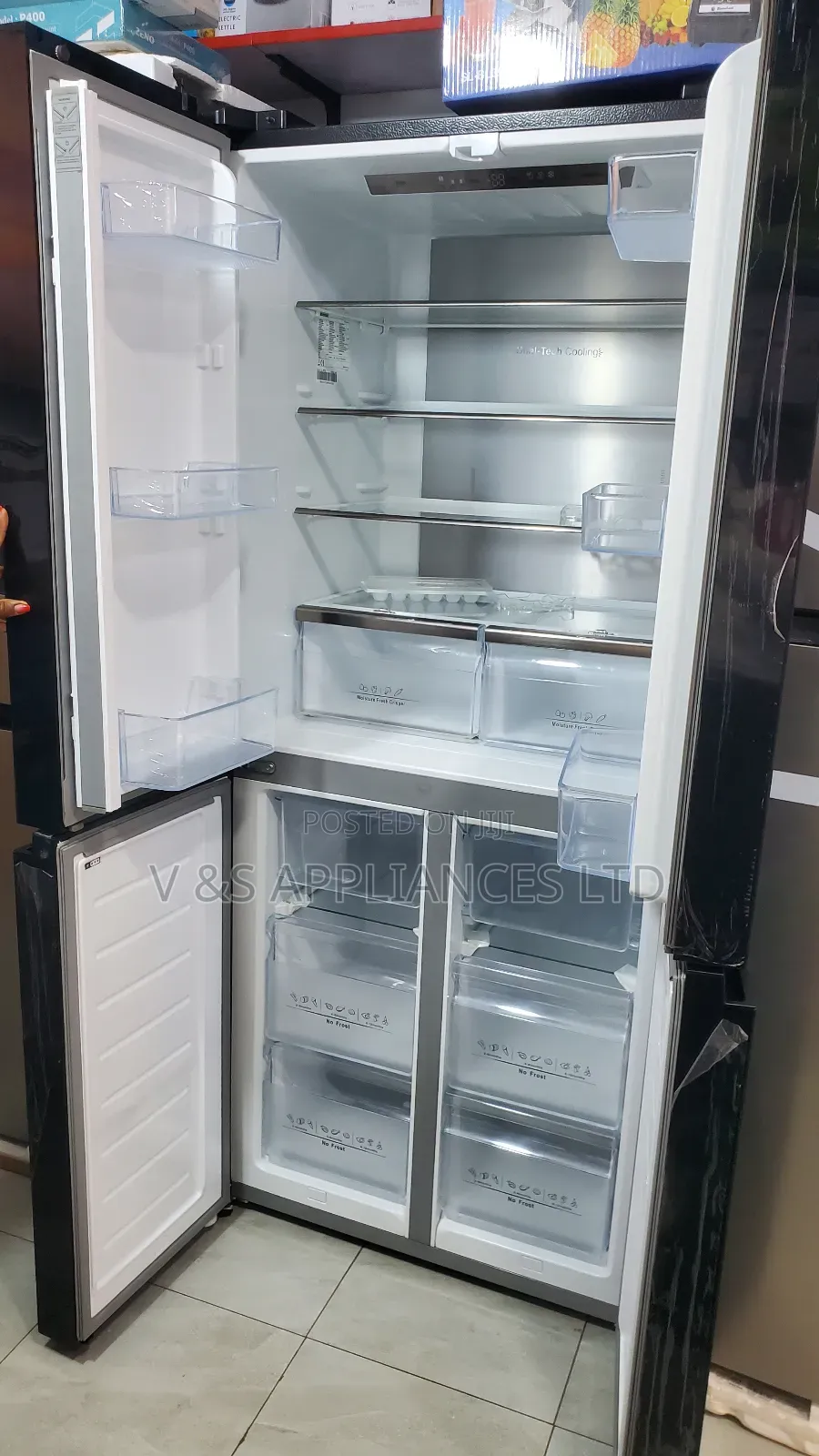 561l Side by Side Black Mirror Finish 4doors Refrigerator