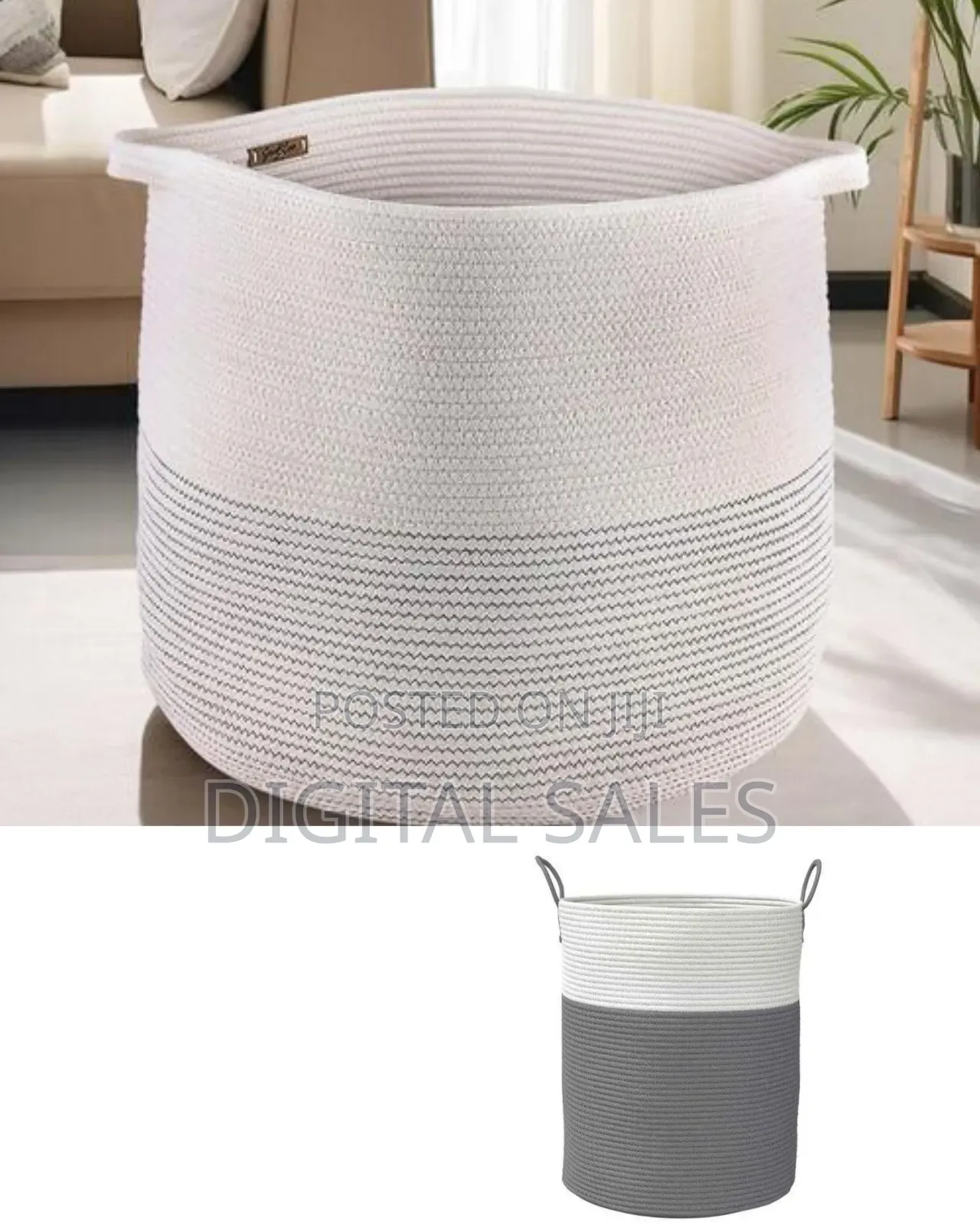Versatile Woven Cotton Rope Storage Hamper