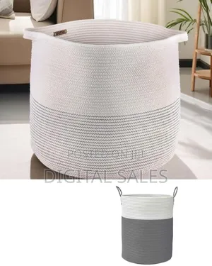 Versatile Woven Cotton Rope Storage Hamper