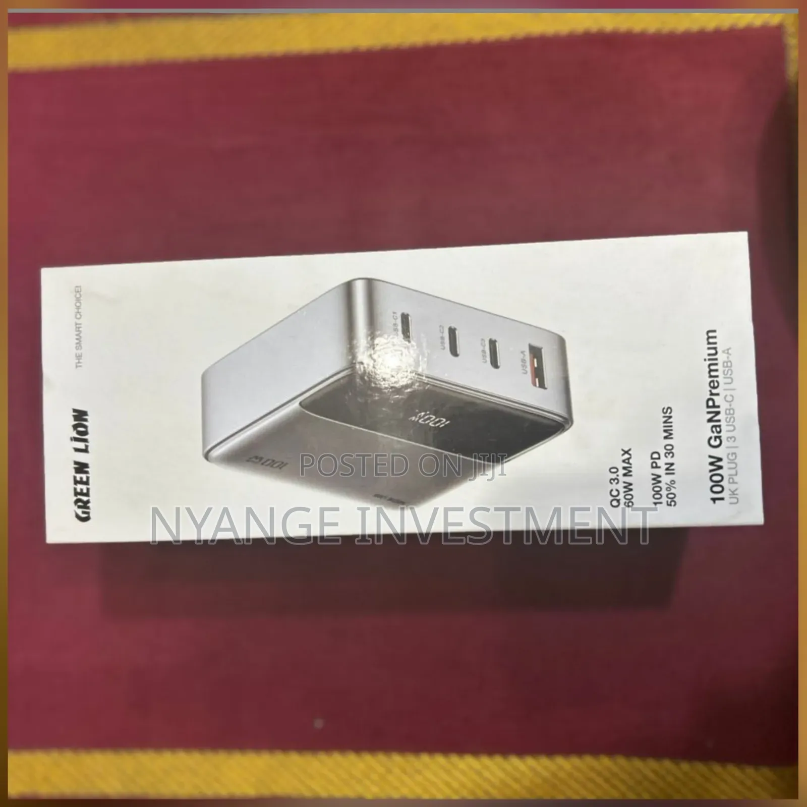 Green Lion 100w Gan Premium Uk Plug Adapter.