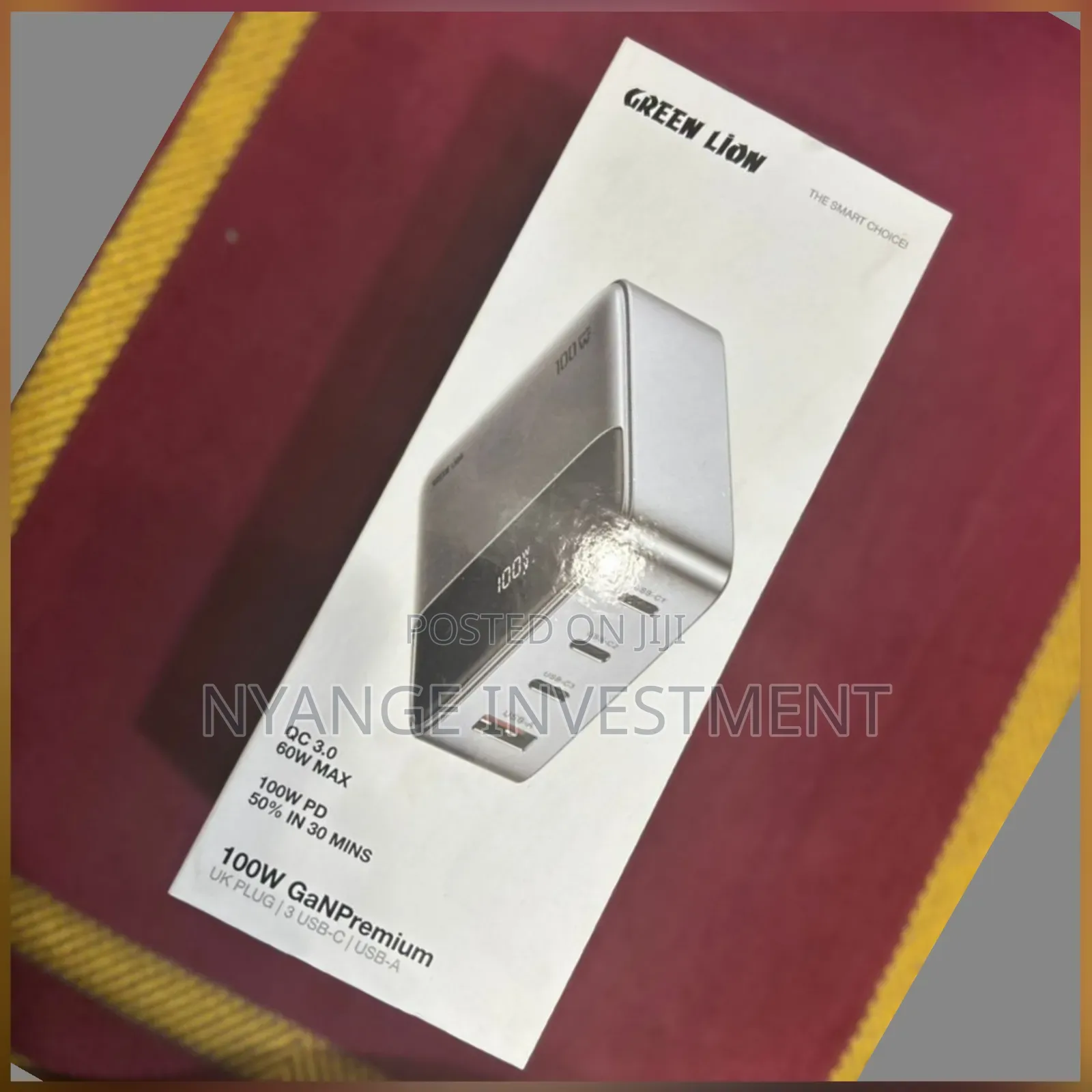 Green Lion 100w Gan Premium Uk Plug Adapter.