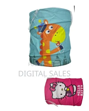 Whimsical Unicorn Fabric Storage Hamper With Drawstring Closure -