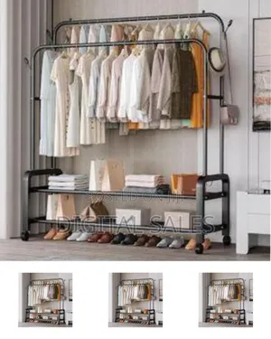 Carbon Steel Double Pole Clothes Rack