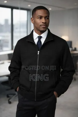 Down Zipper Unisex Black Sweater