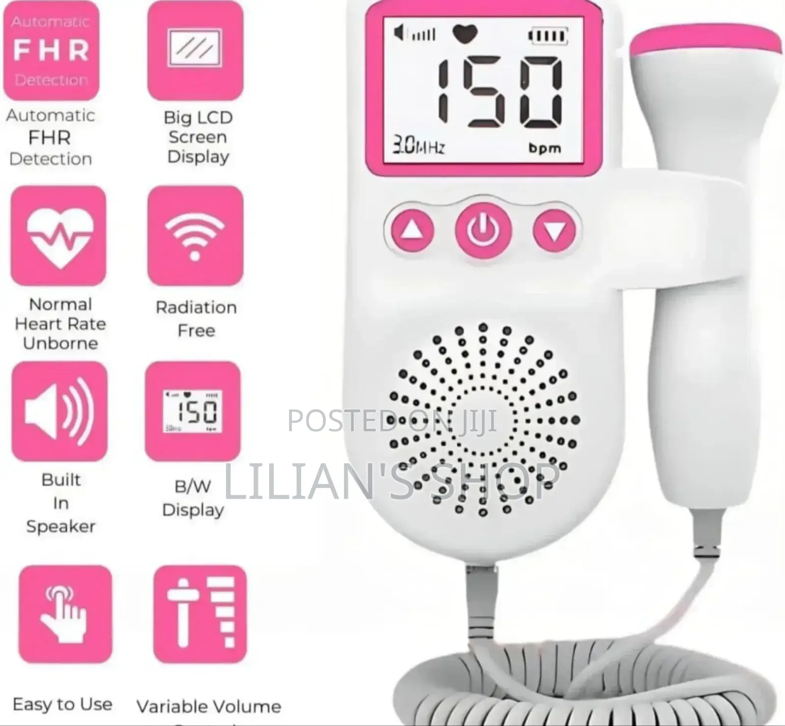 Handheld Digital Fetal Doppler/Baby Heartbeat Monitor
