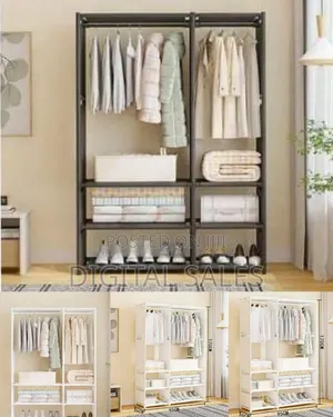 Double-row Portable Clothes Storage Wardrobe