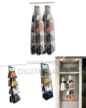 Space-Saving Hanging Handbag Organizer With Eight Pockets