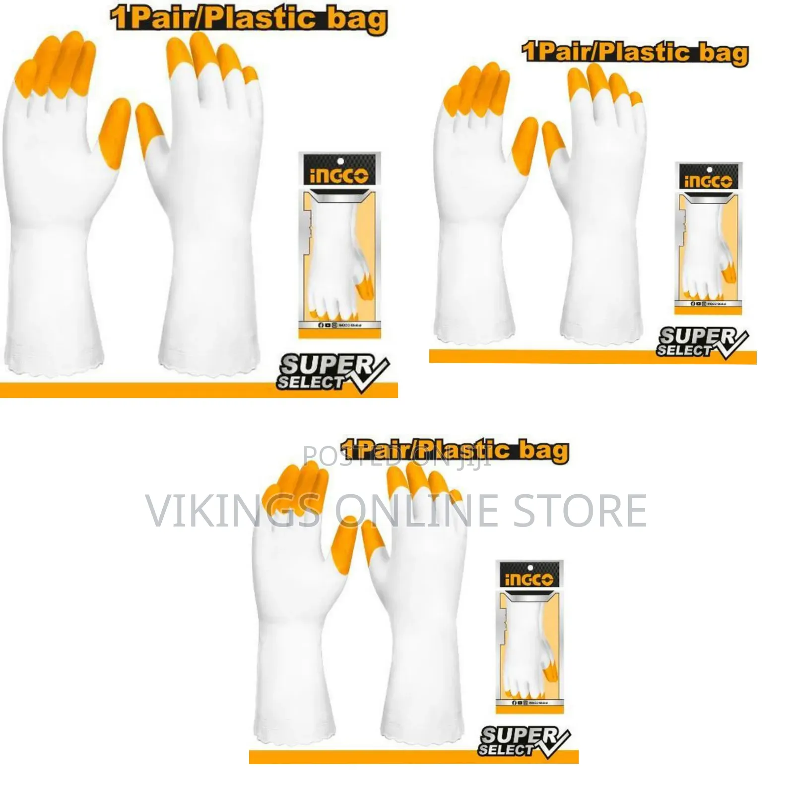 Ingco Hgvp03 - Pvc Gloves - Orange