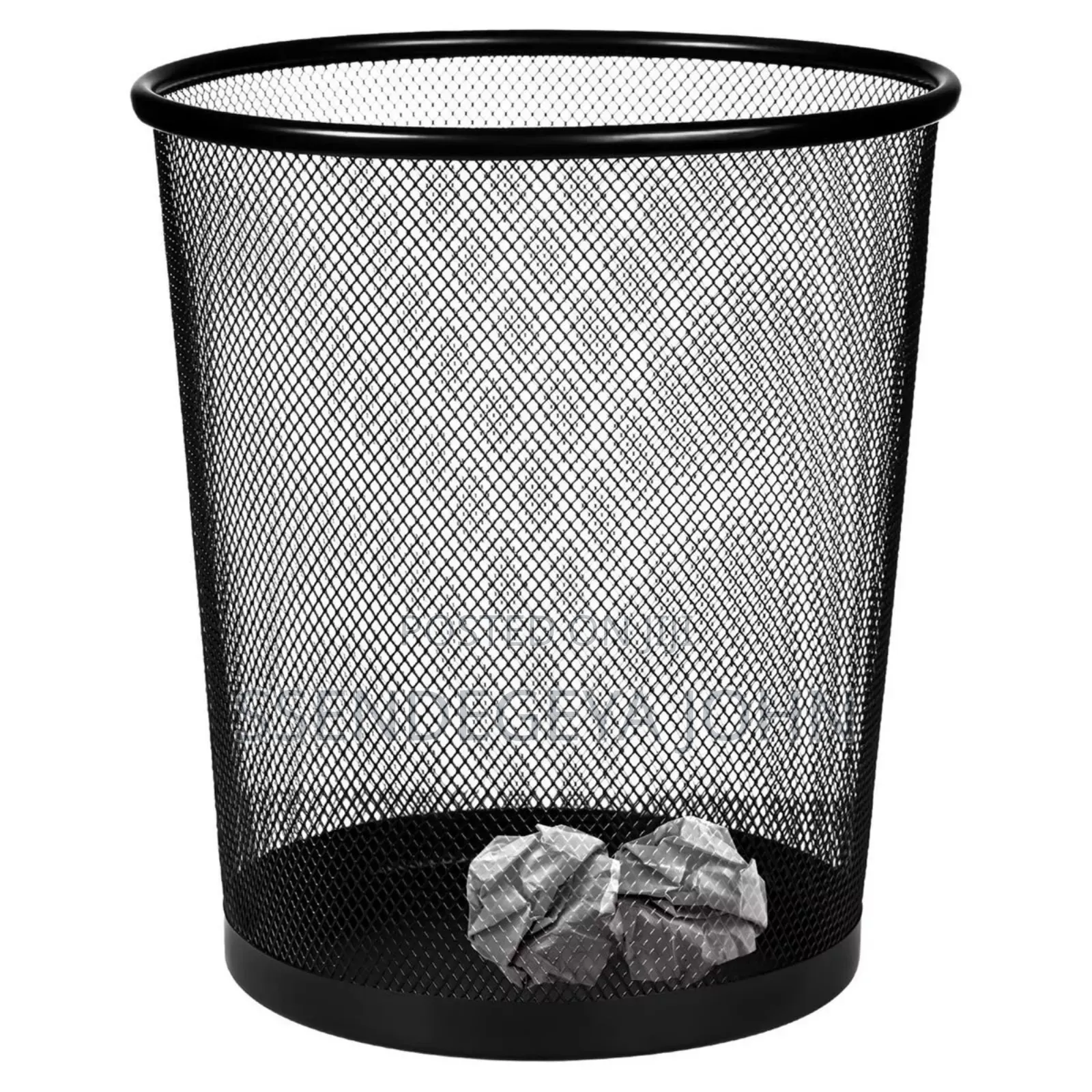 Black Metal Wire Mesh Waste Paper Bin