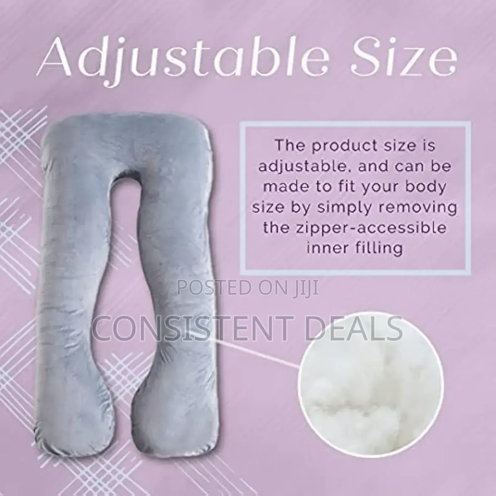 U Shaped Pregnancy Pillow, Velvet Cover, Cotton Inner Cover