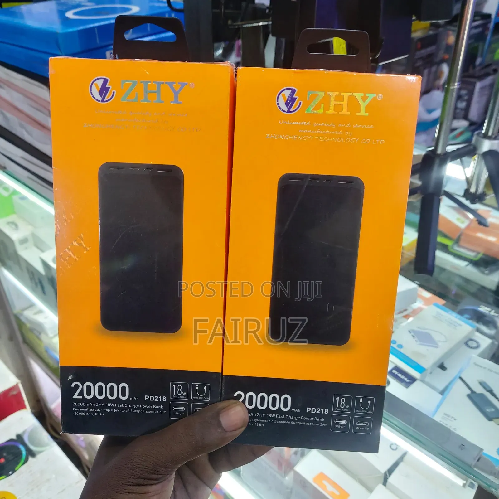 18w Fast Charge 20000mah Zhy Power Bank Pd218