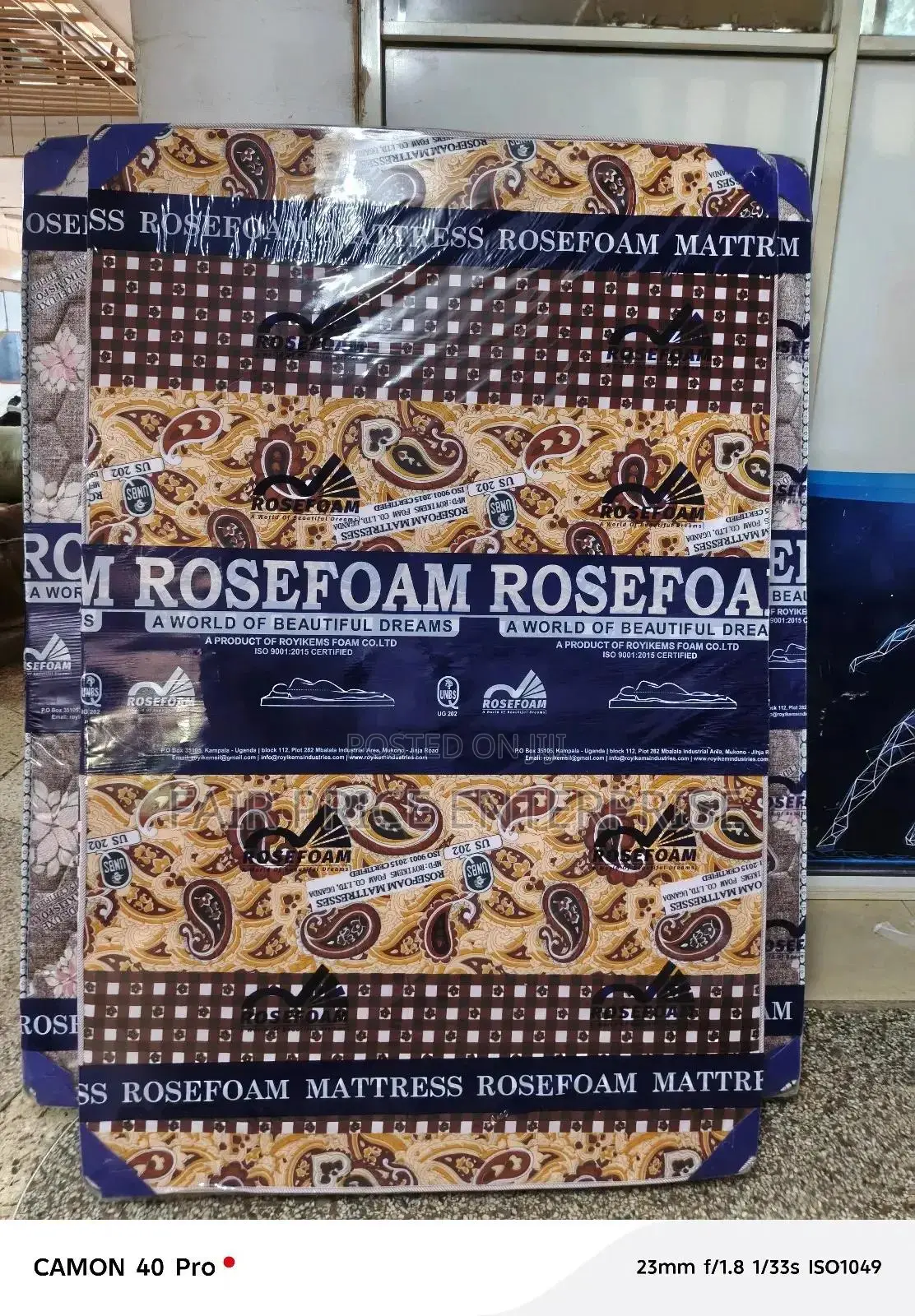 Rosefoam Mattresses 4x6 By6 Inche. Sealed Cover. Brown Color