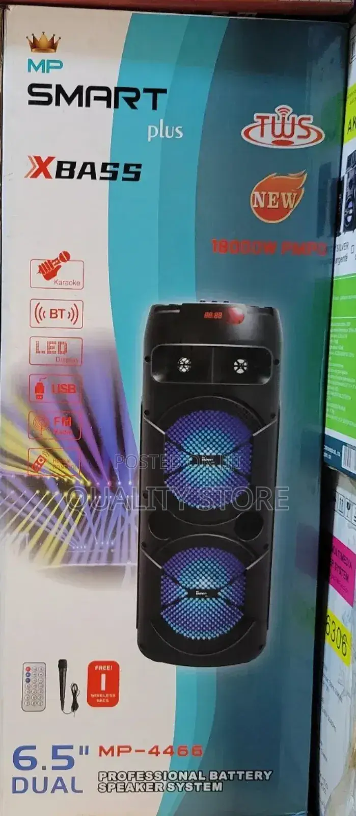 Smart Plus 6.5 Dual Proffessional Battery Speaker Mp-4466