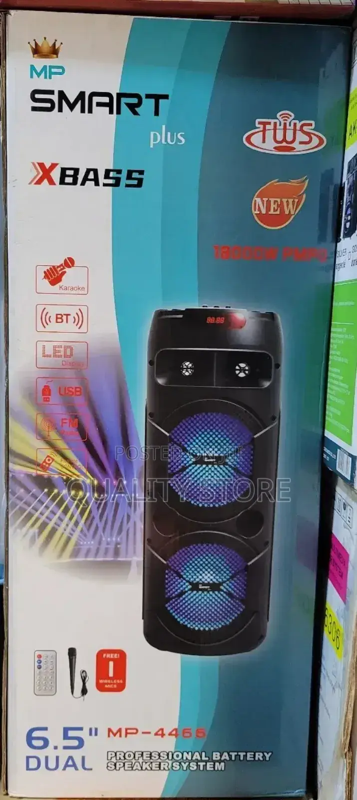 Smart Plus 6.5 Dual Proffessional Battery Speaker Mp-4466