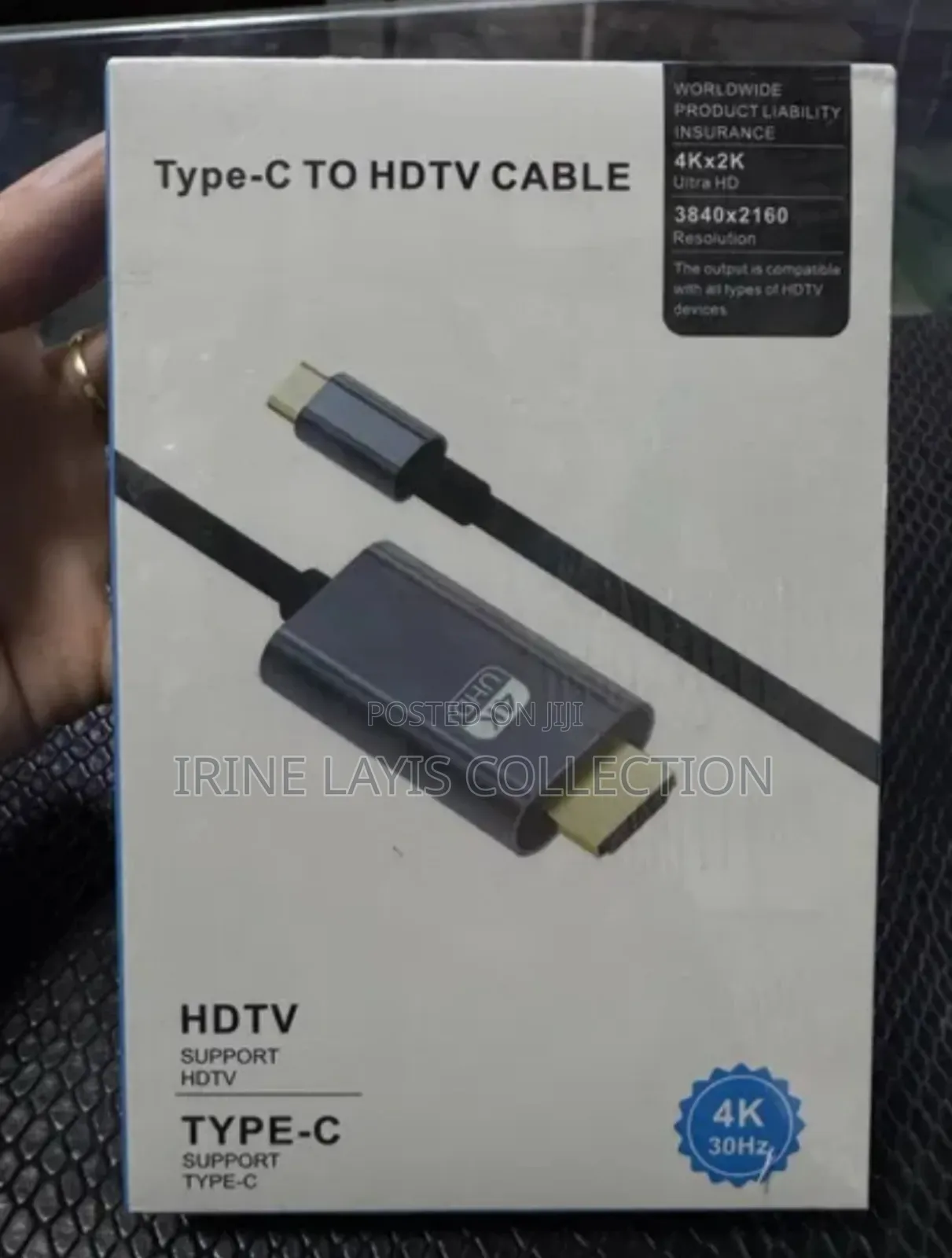 Type-C to HDTV Cable Used to Connect Usb-C Devices to Hdmi Displays.