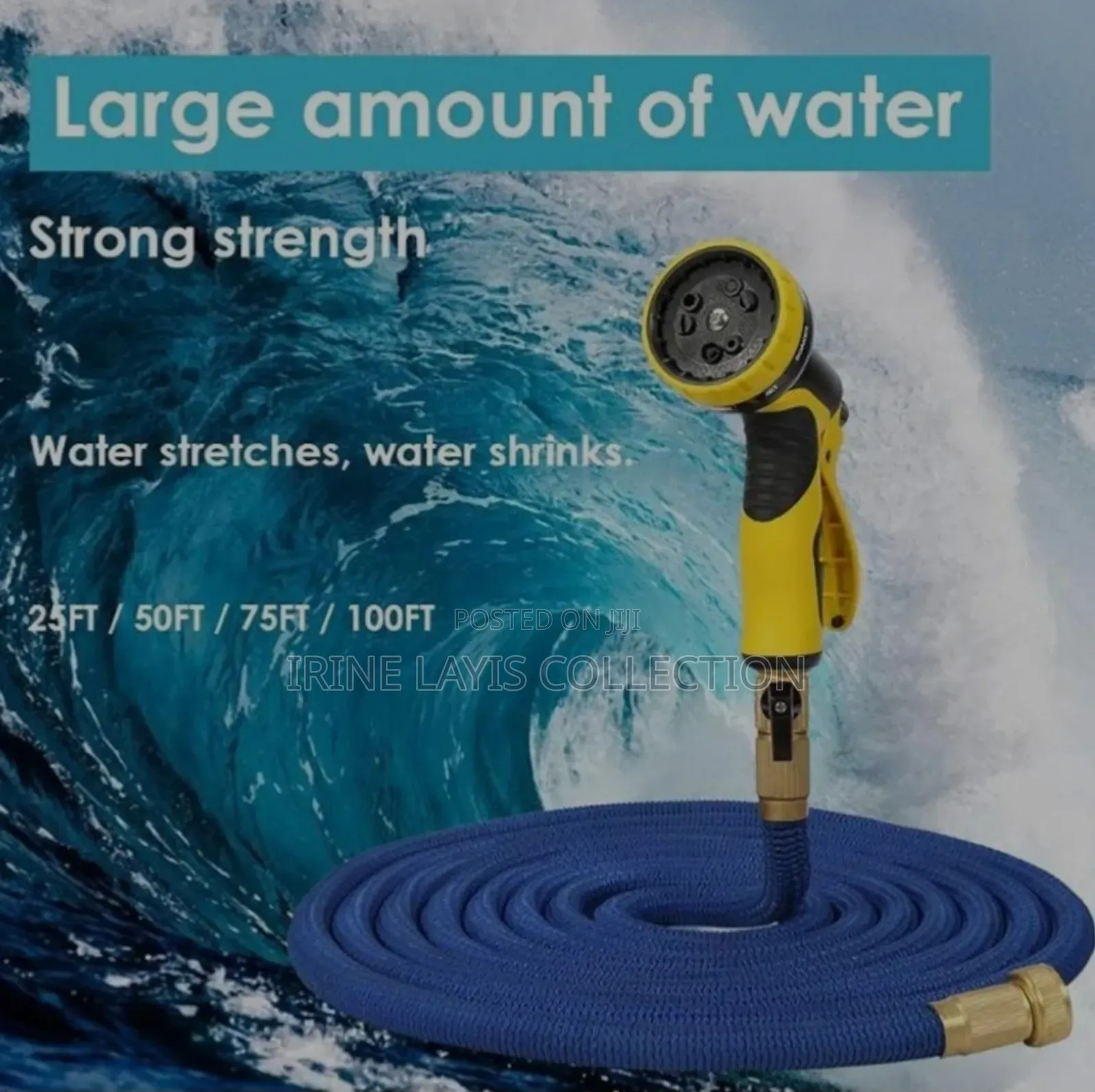 50m High-Pressure Washing Water Gun Set With a Garden Hose.