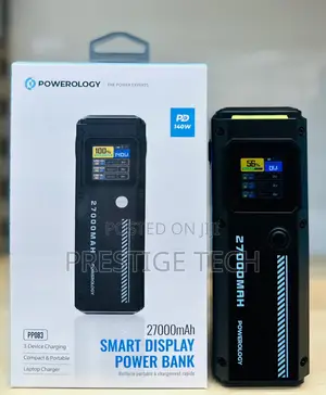 Powerology 27000mah 140w Laptop Power Bank Smart Led Display