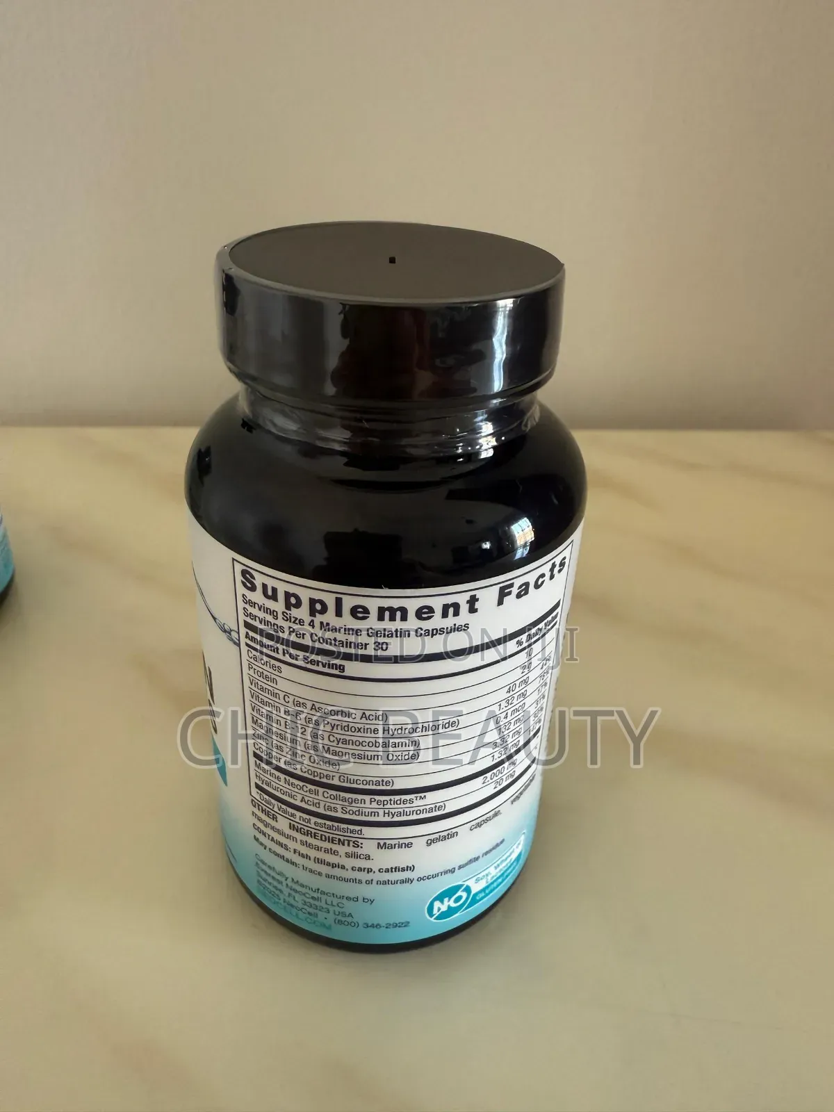 Neocell Marine Collagen Peptides, Hyaluronic Acid 120 Capsules