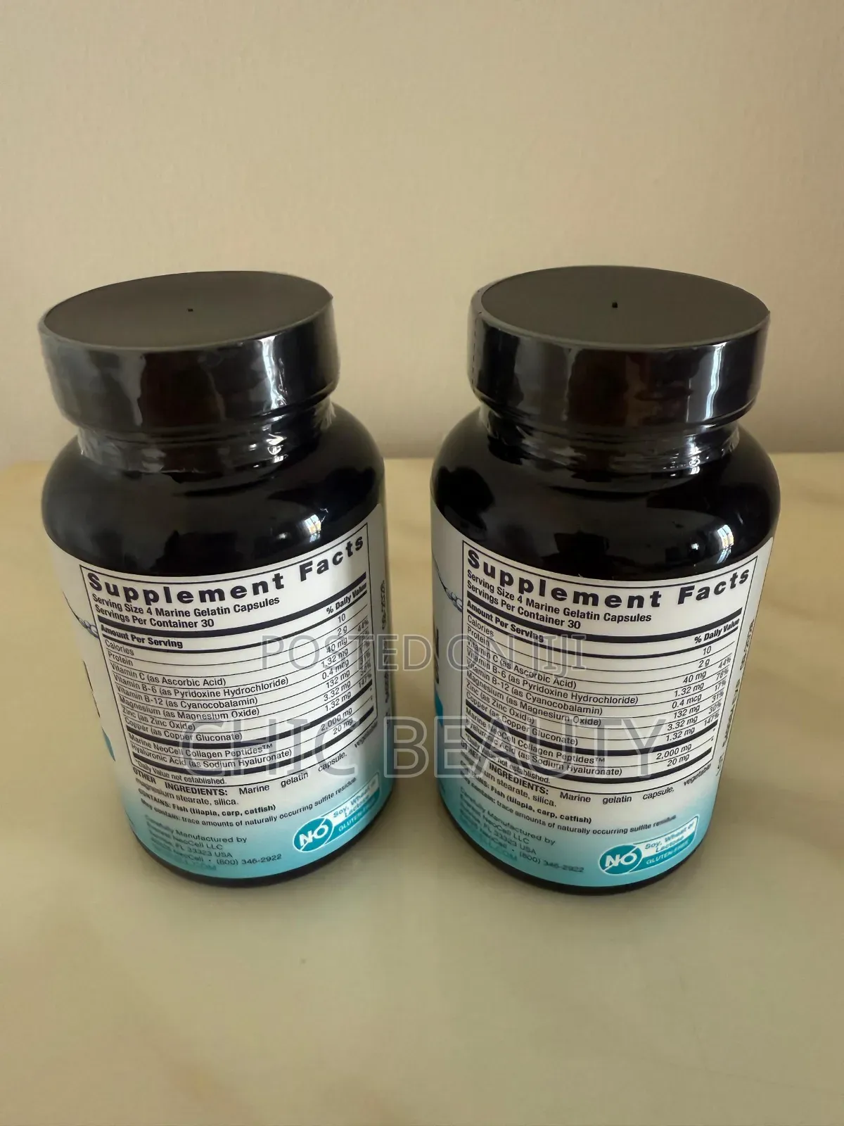 Neocell Marine Collagen Peptides, Hyaluronic Acid 120 Capsules