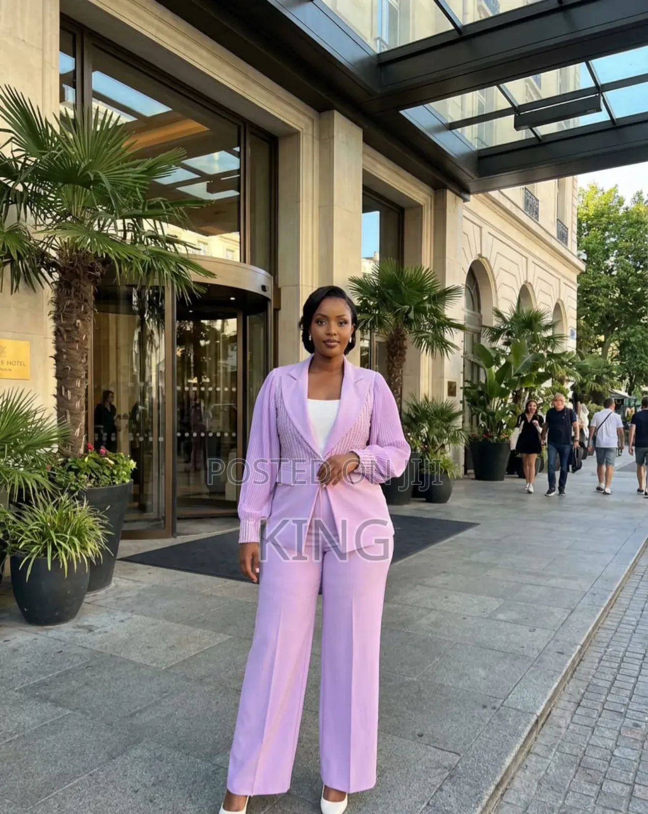Women's Pleated Sleeve Blazer Full Suit
