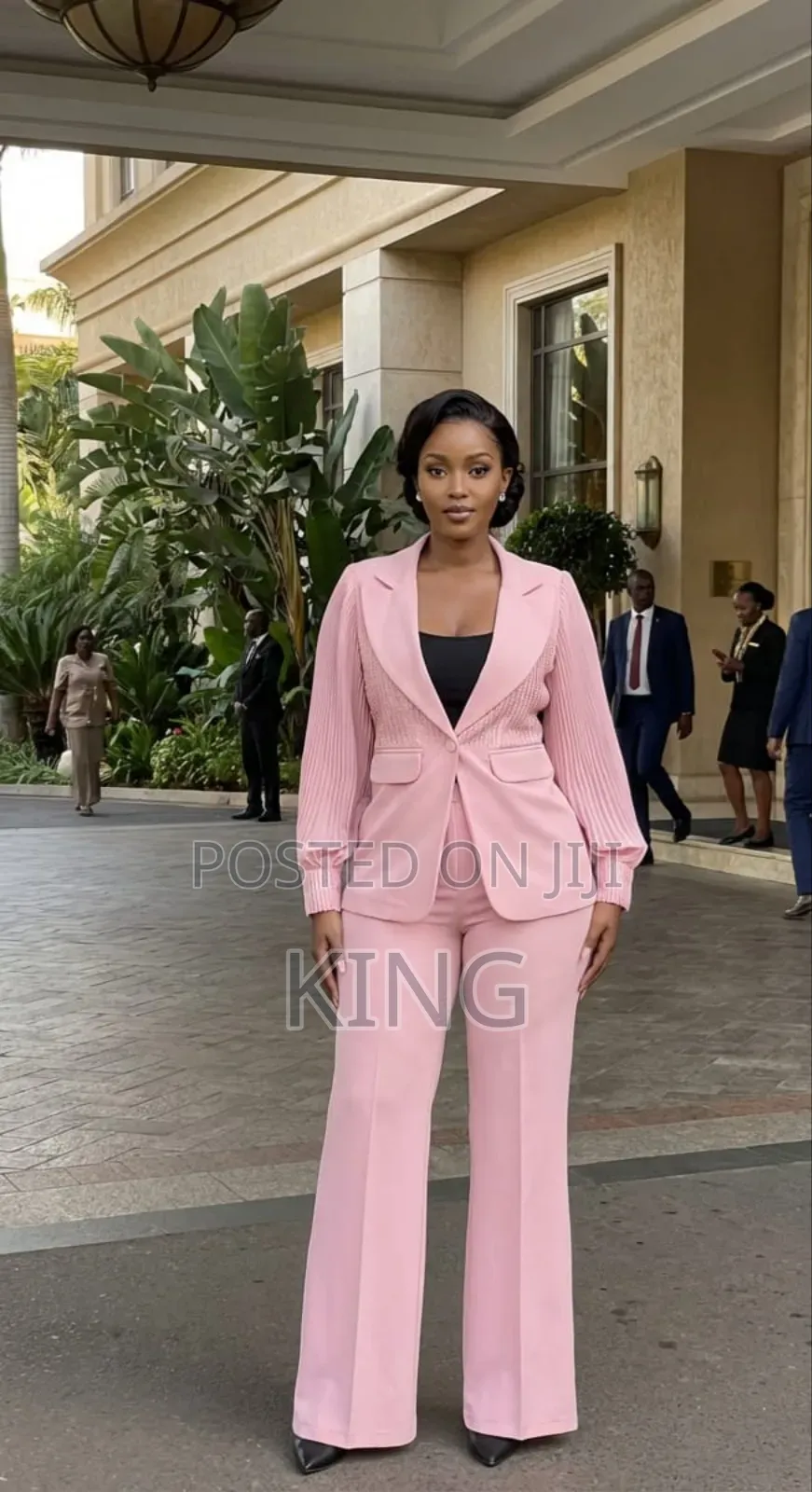 Women's Pleated Sleeve Blazer Full Suit